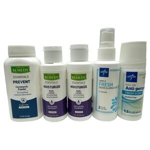 Medline Bundle (2) Lotion 8 oz, Powder, Odor Eliminator, anti perspirant